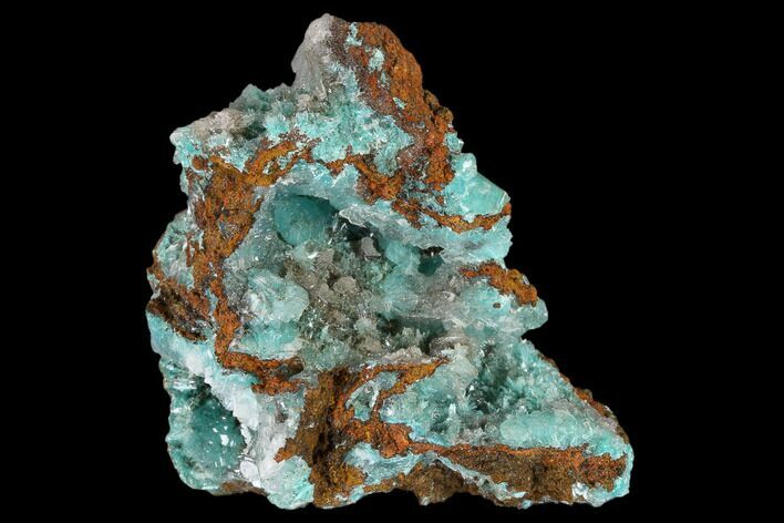 Calcite Encrusted Fibrous Aurichalcite Crystals - Mexico #119196